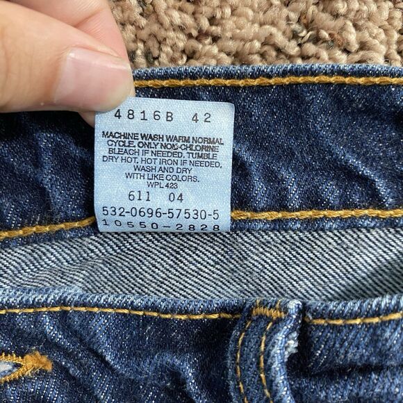 Vintage 1996 Levi’s 550 Relaxed Fit Tapered Leg Jean Dark Wash 15 Med - Picture 6 of 9